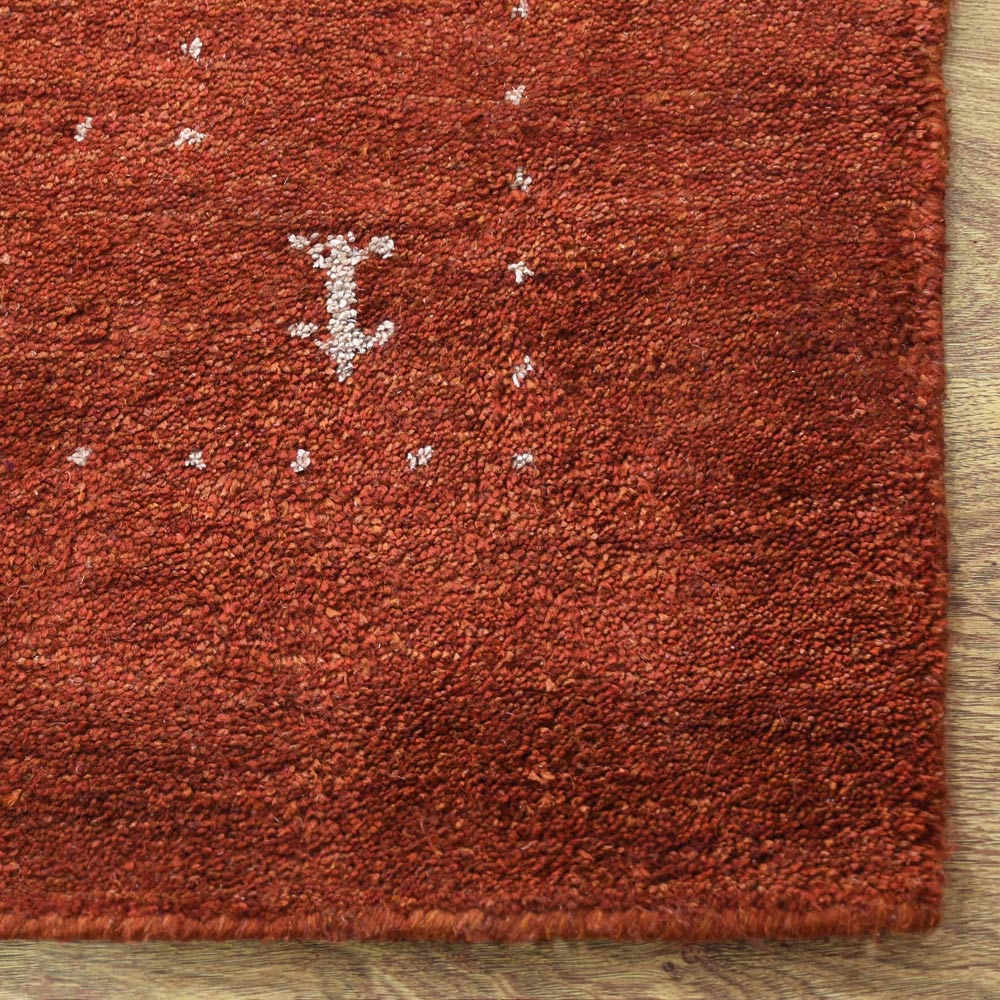 Fia Hand Knotted Silk & Wool Orange Area Rug