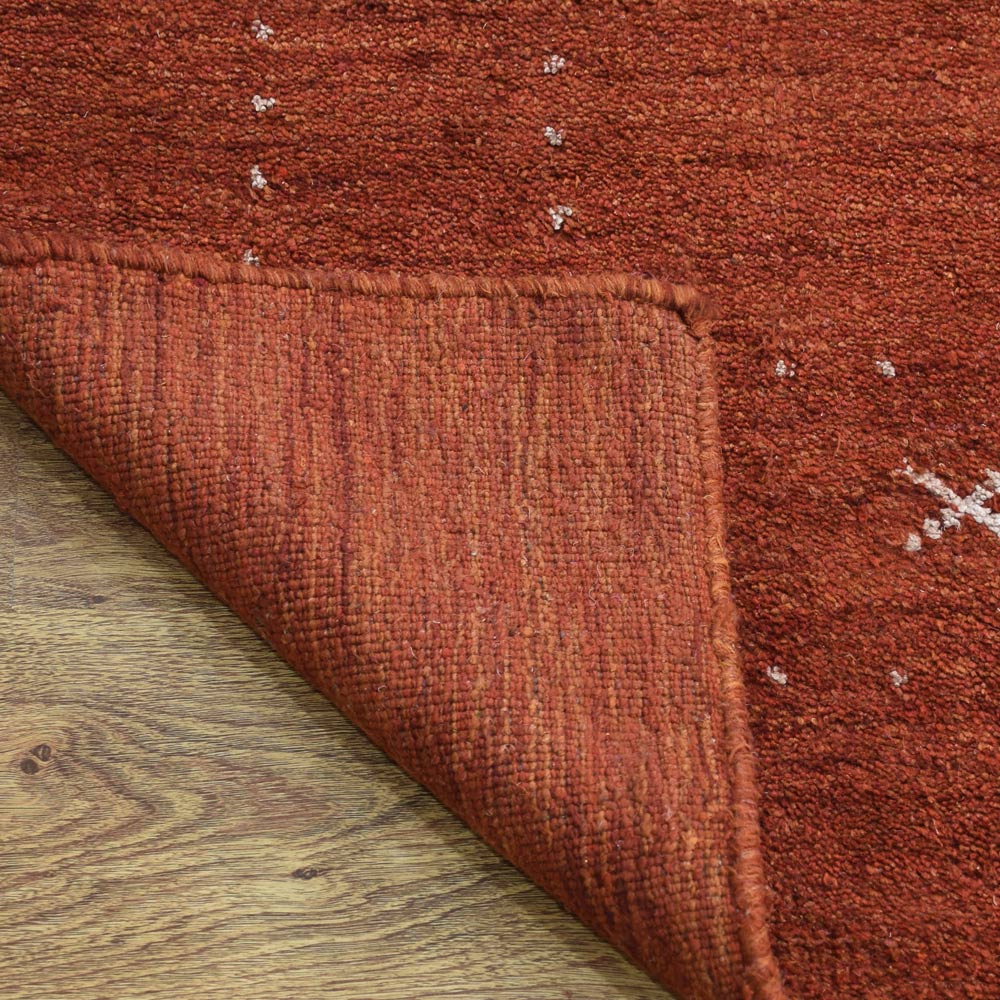 Fia Hand Knotted Silk & Wool Orange Area Rug