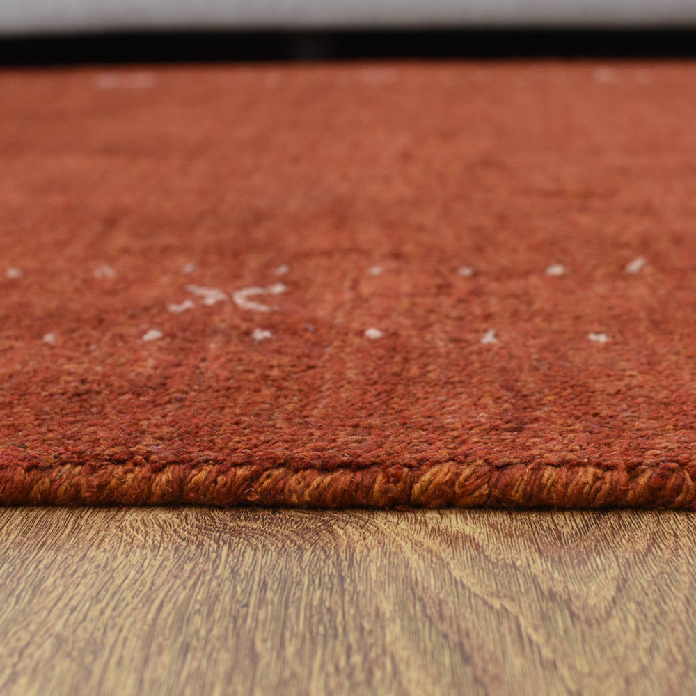 Fia Hand Knotted Silk & Wool Orange Area Rug