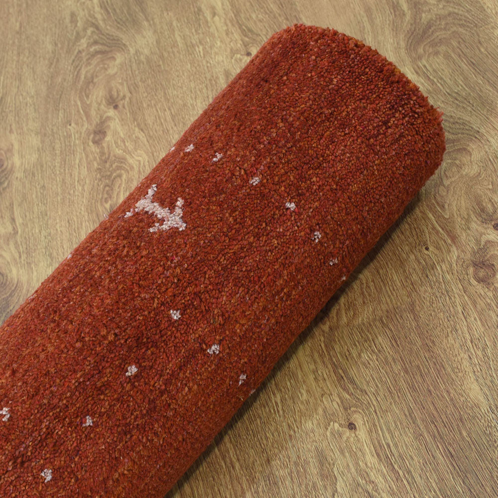Fia Hand Knotted Silk & Wool Orange Area Rug
