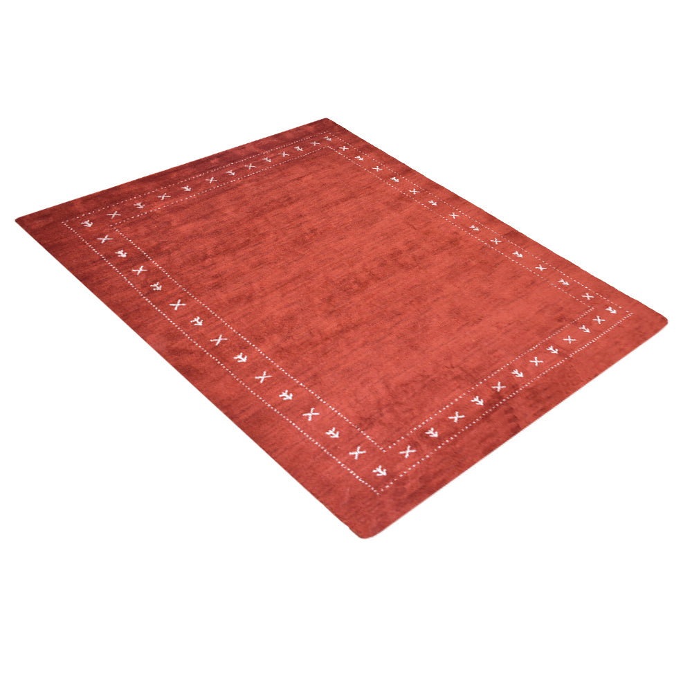 Fia Hand Knotted Silk & Wool Orange Area Rug