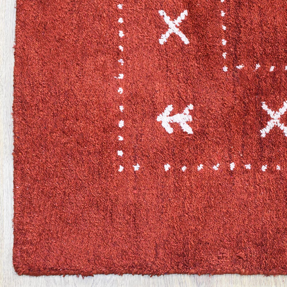 Fia Hand Knotted Silk & Wool Orange Area Rug
