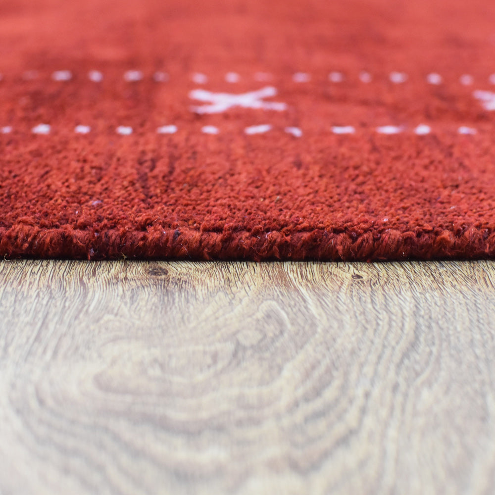 Fia Hand Knotted Silk & Wool Orange Area Rug