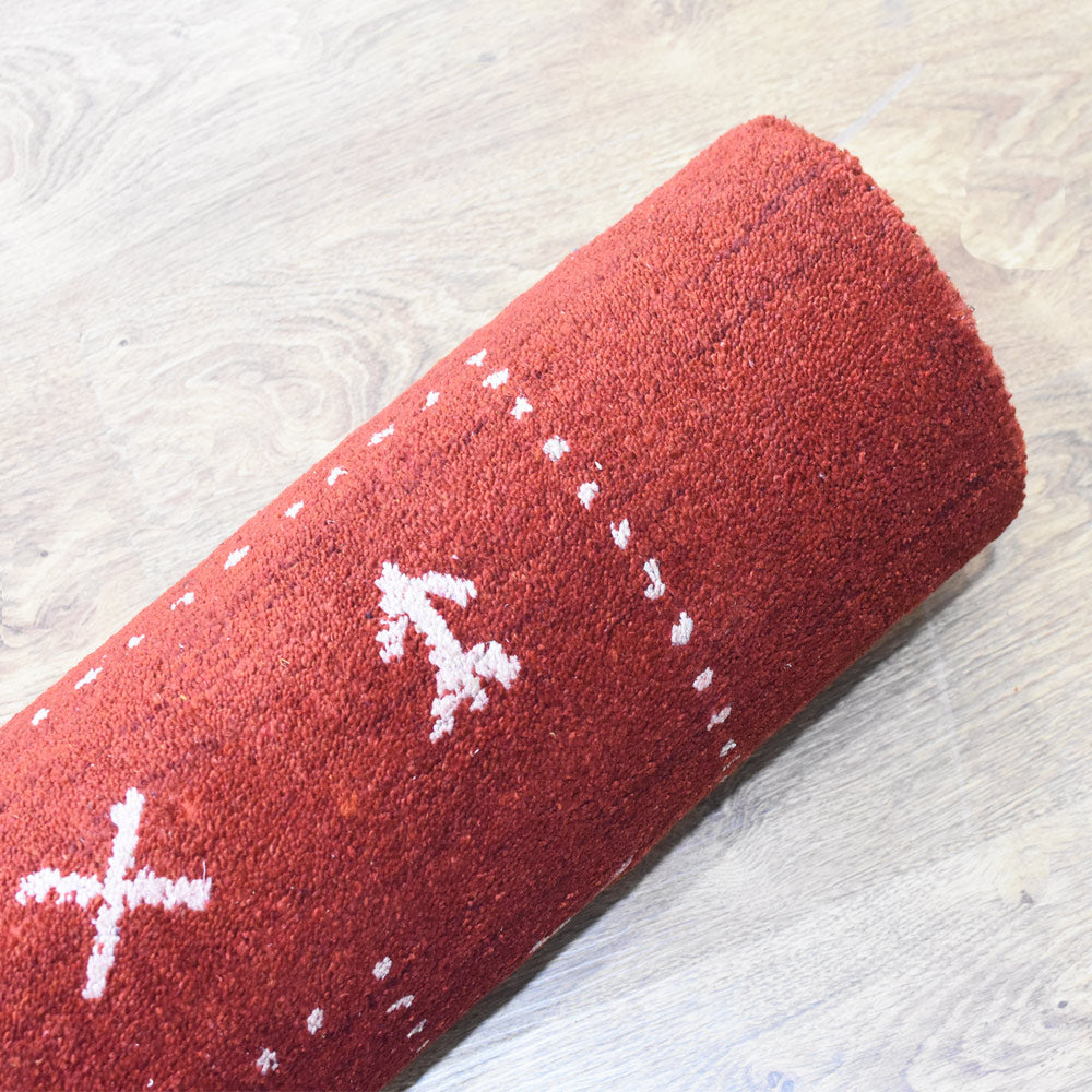 Fia Hand Knotted Silk & Wool Orange Area Rug