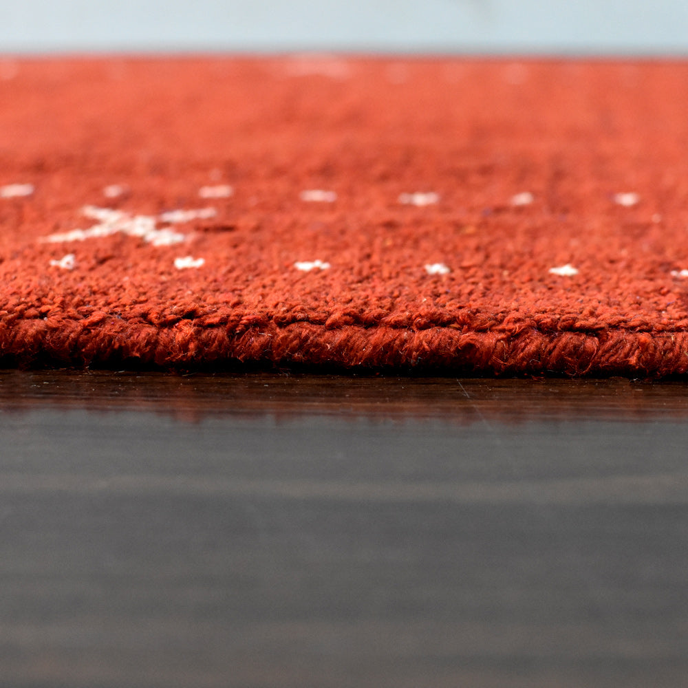Fia Hand Knotted Silk & Wool Orange Area Rug