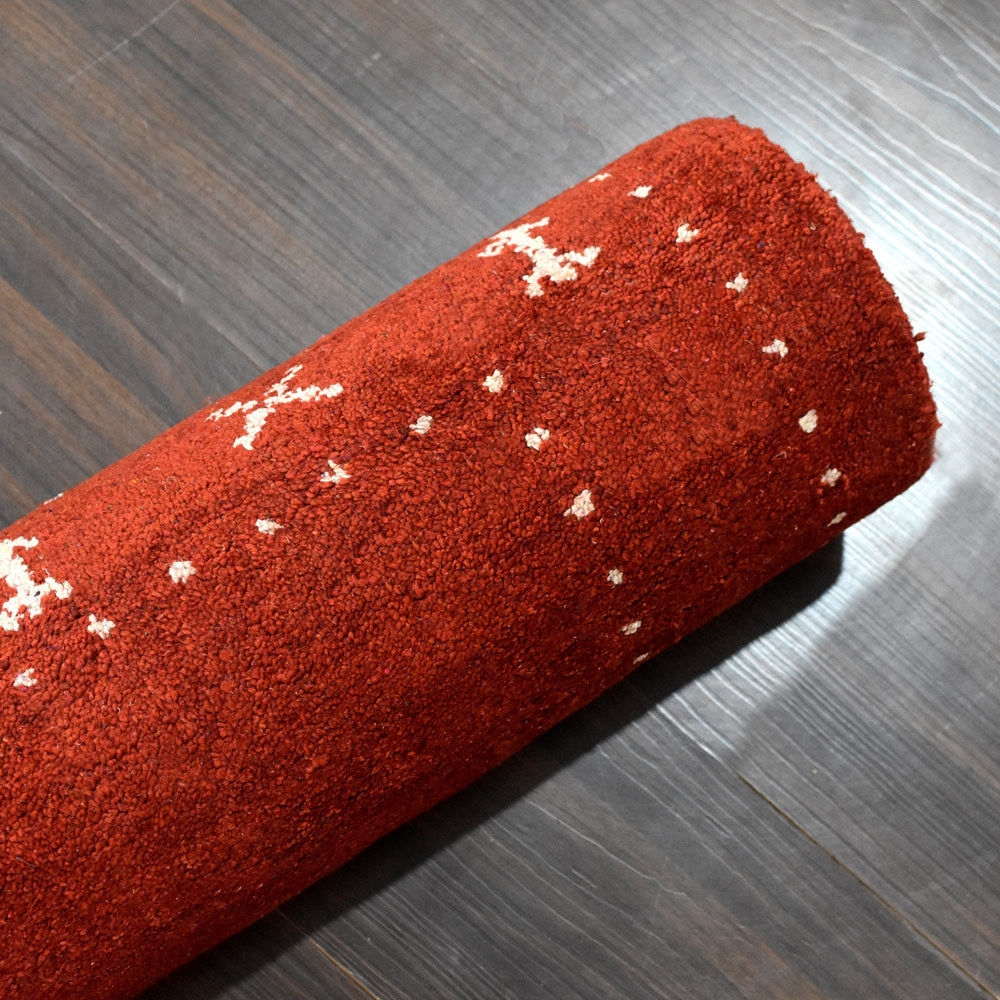 Fia Hand Knotted Silk & Wool Orange Area Rug