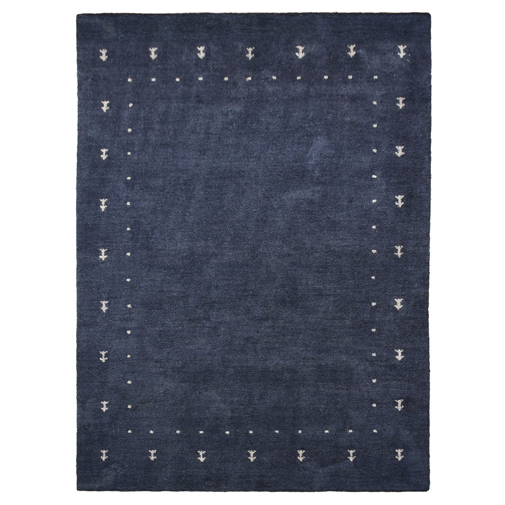 Dale Hand Knotted Silk & Wool Blue Area Rug