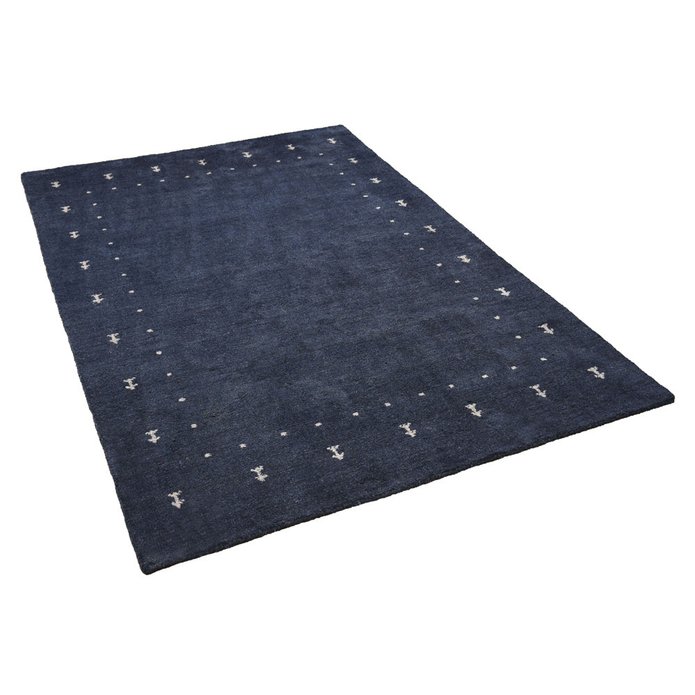 Dale Hand Knotted Silk & Wool Blue Area Rug