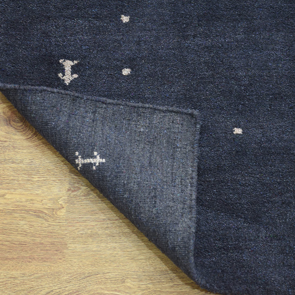 Dale Hand Knotted Silk & Wool Blue Area Rug