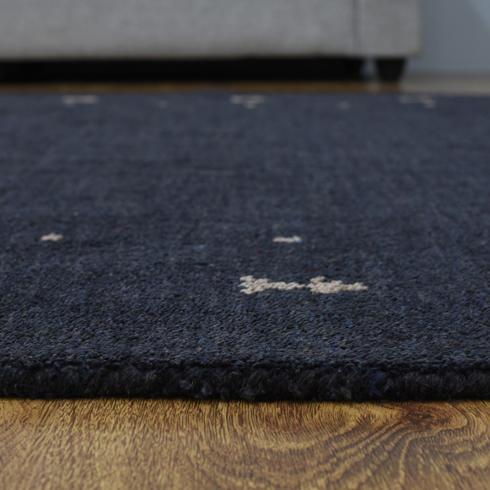 Dale Hand Knotted Silk & Wool Blue Area Rug