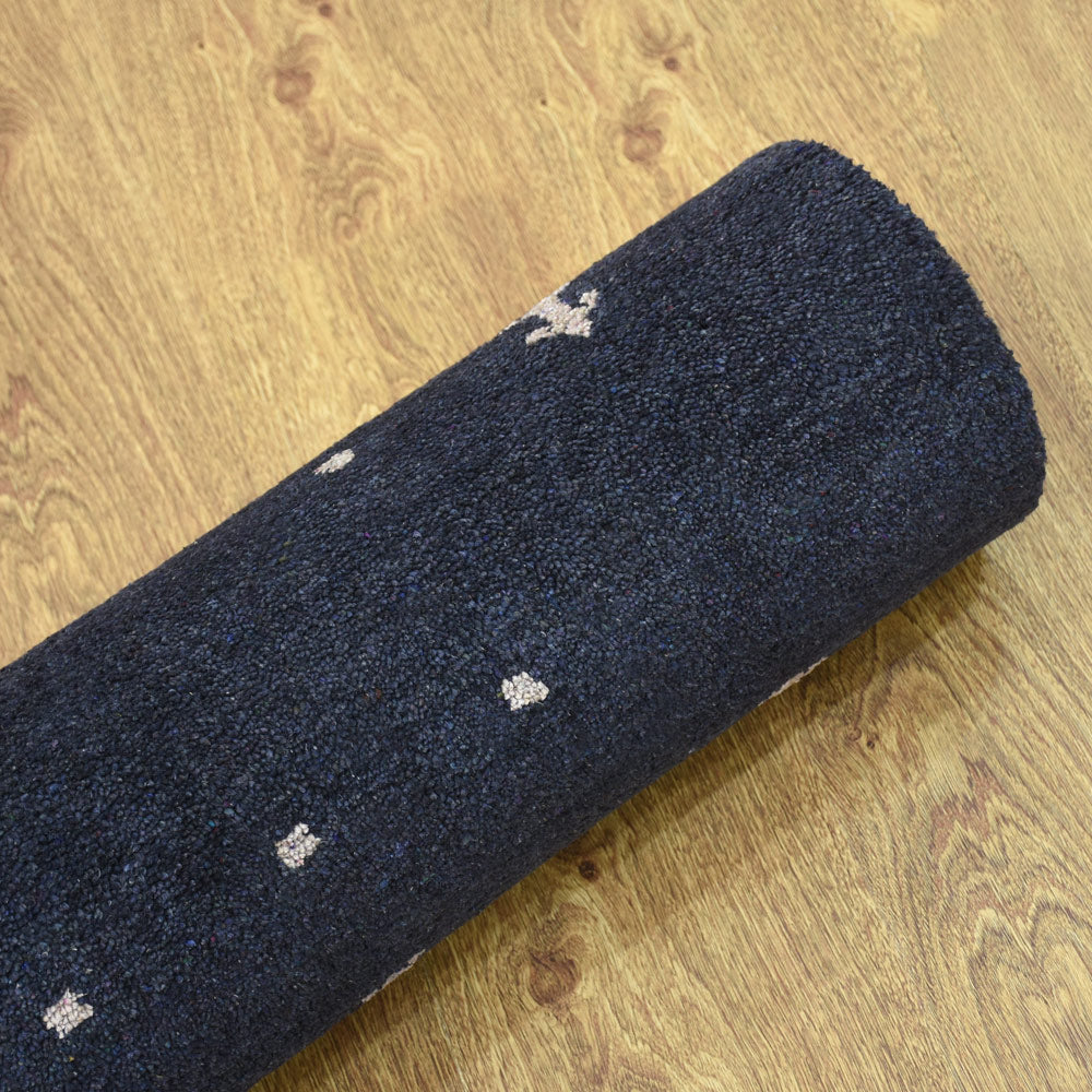 Dale Hand Knotted Silk & Wool Blue Area Rug