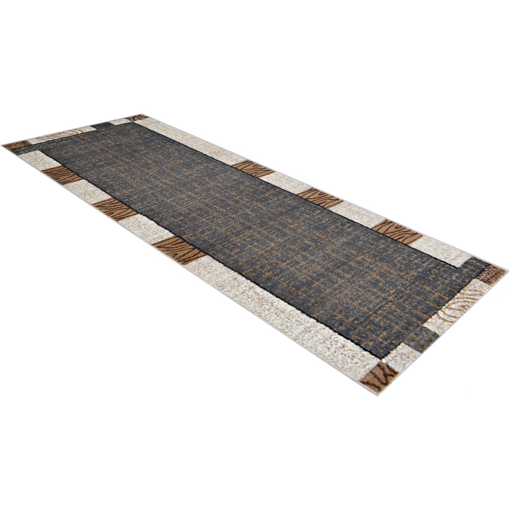 Modern Grid Machine Woven Polypropylene Rug