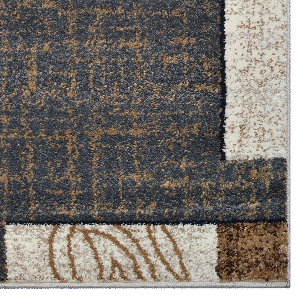 Modern Grid Machine Woven Polypropylene Rug