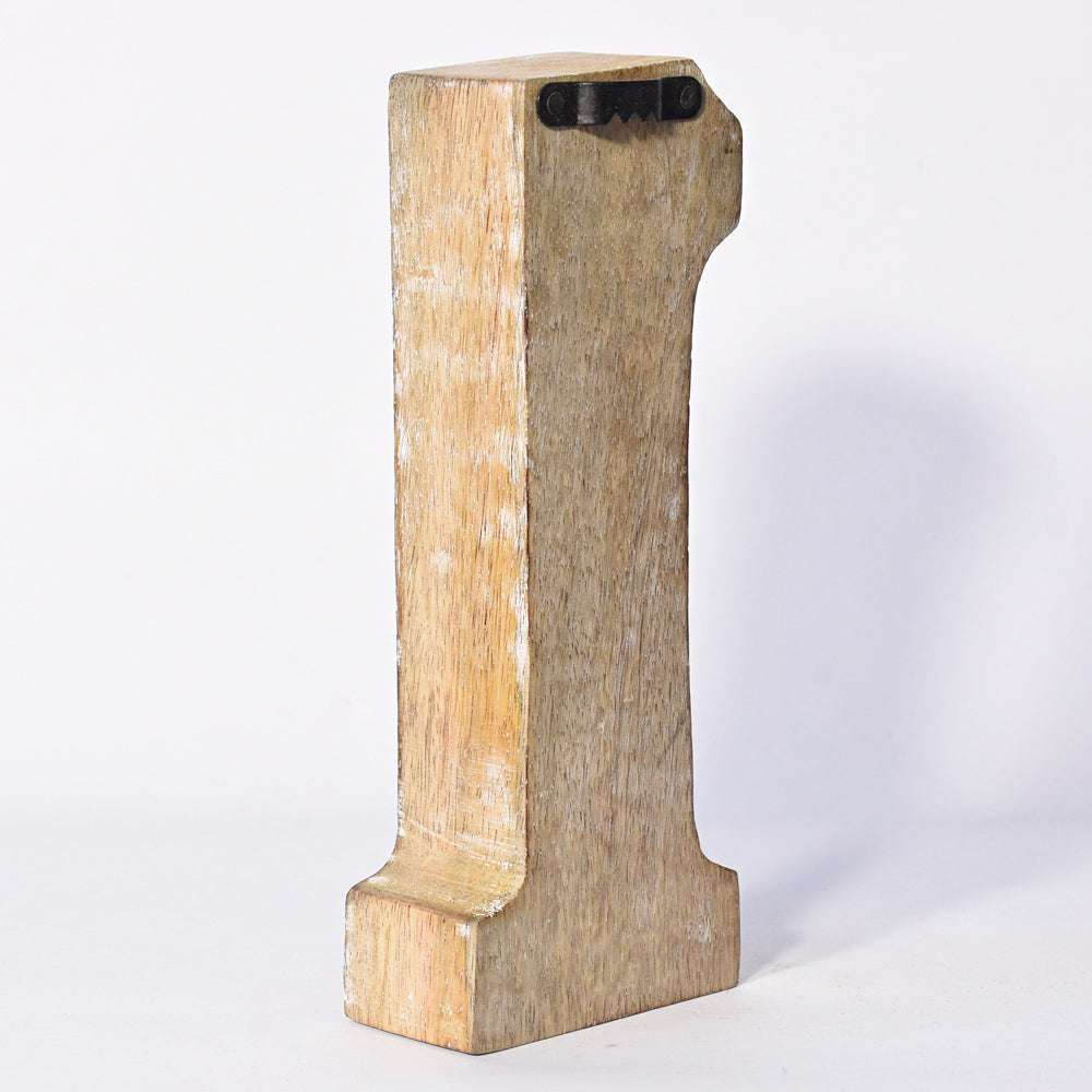 Bohemian Teardrop-Patterned Mango Wood Carved Letter & Number Block