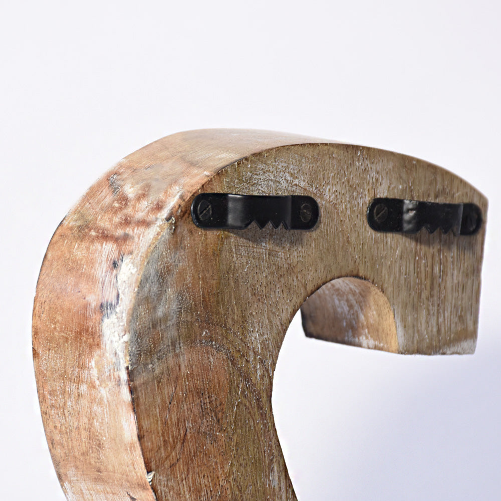 Bohemian Teardrop-Patterned Mango Wood Carved Letter & Number Block