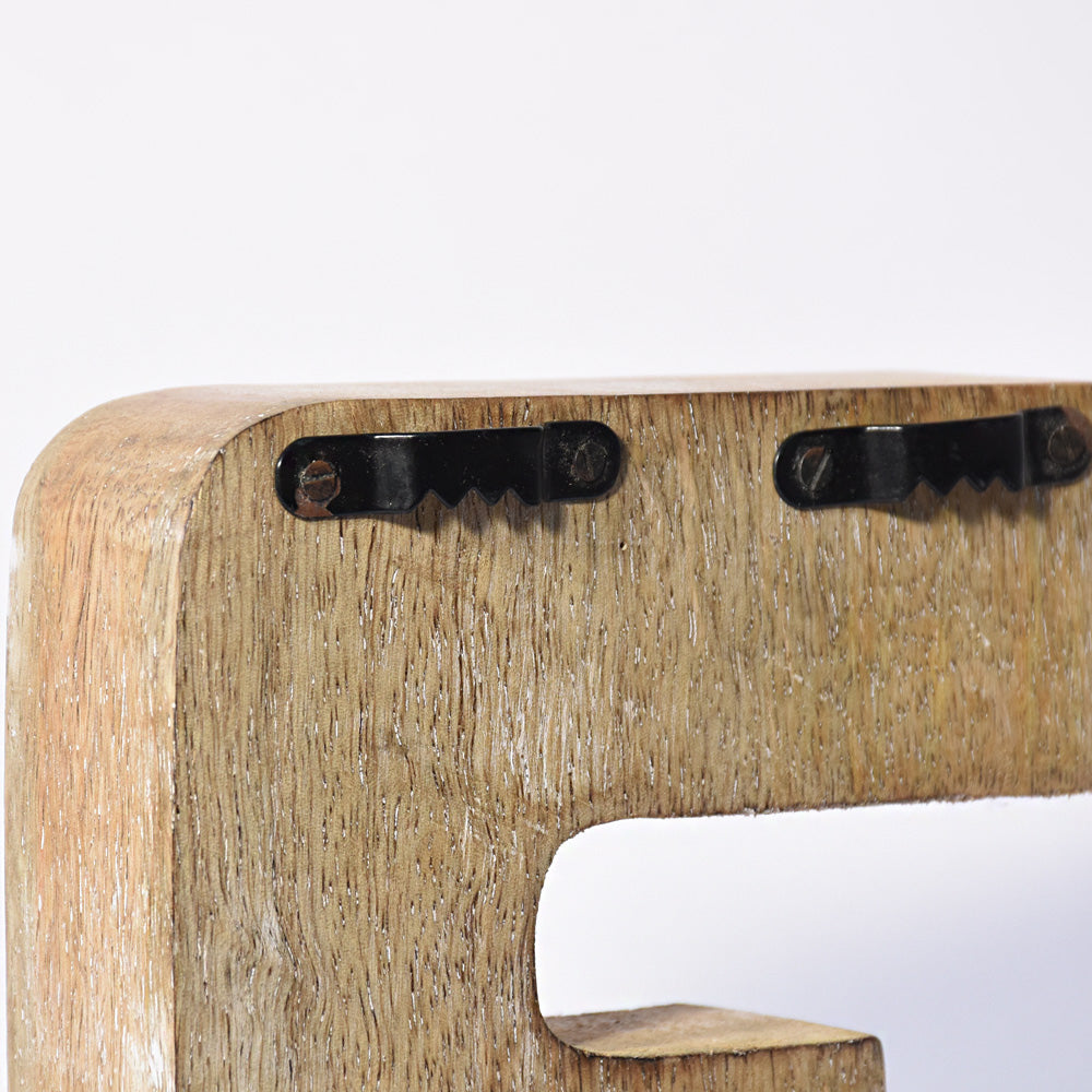 Bohemian Teardrop-Patterned Mango Wood Carved Letter & Number Block
