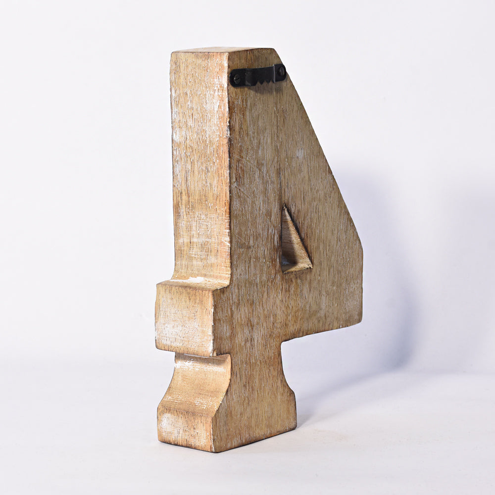 Bohemian Teardrop-Patterned Mango Wood Carved Letter & Number Block