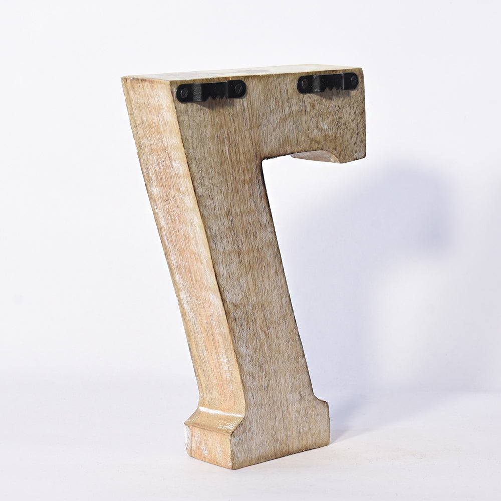Bohemian Teardrop-Patterned Mango Wood Carved Letter & Number Block