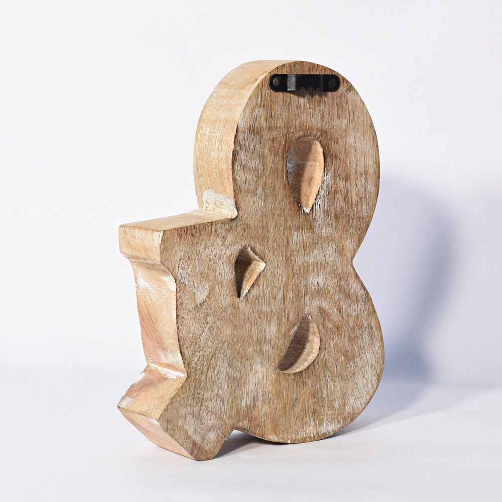 Bohemian Teardrop-Patterned Mango Wood Carved Letter & Number Block