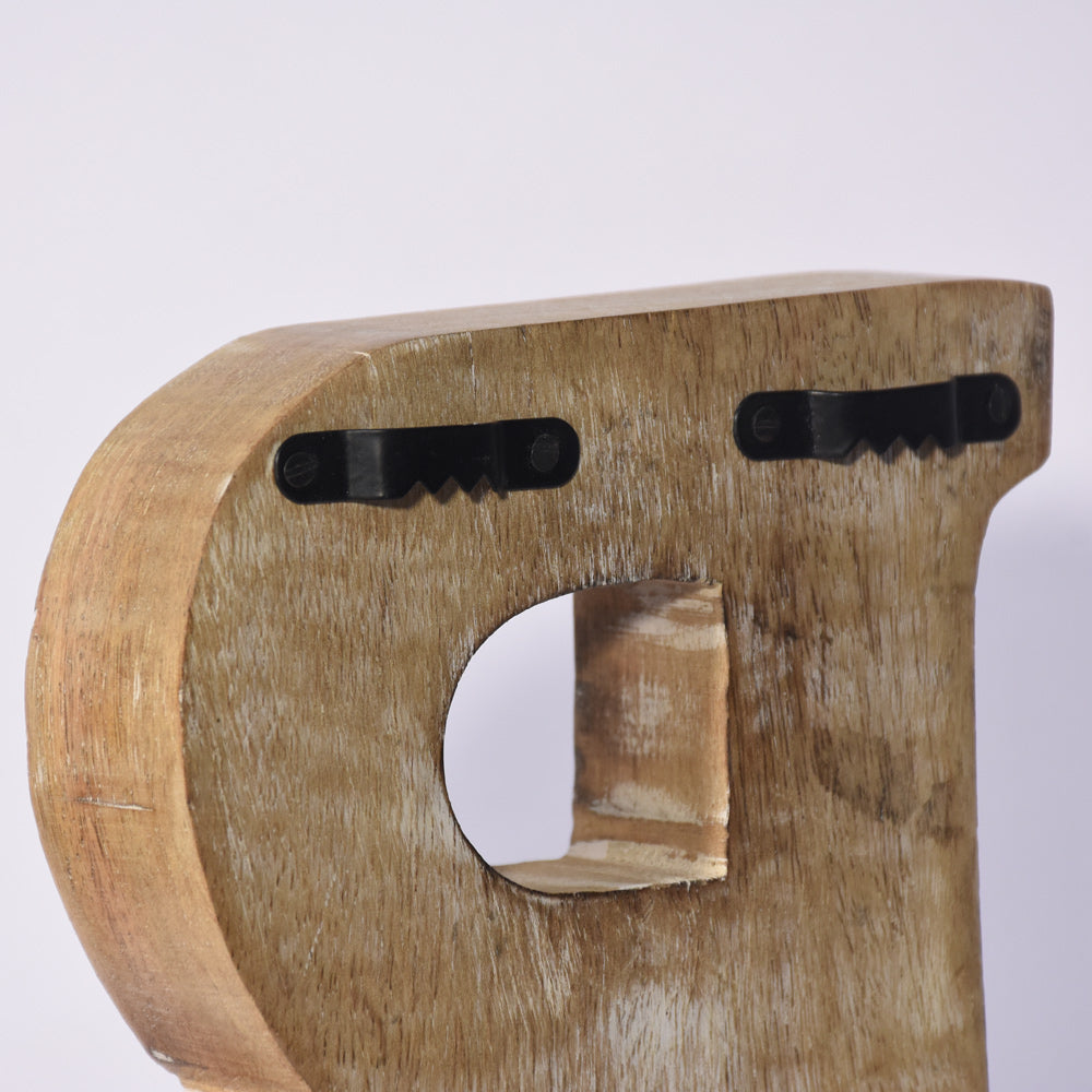 Bohemian Teardrop-Patterned Mango Wood Carved Letter & Number Block