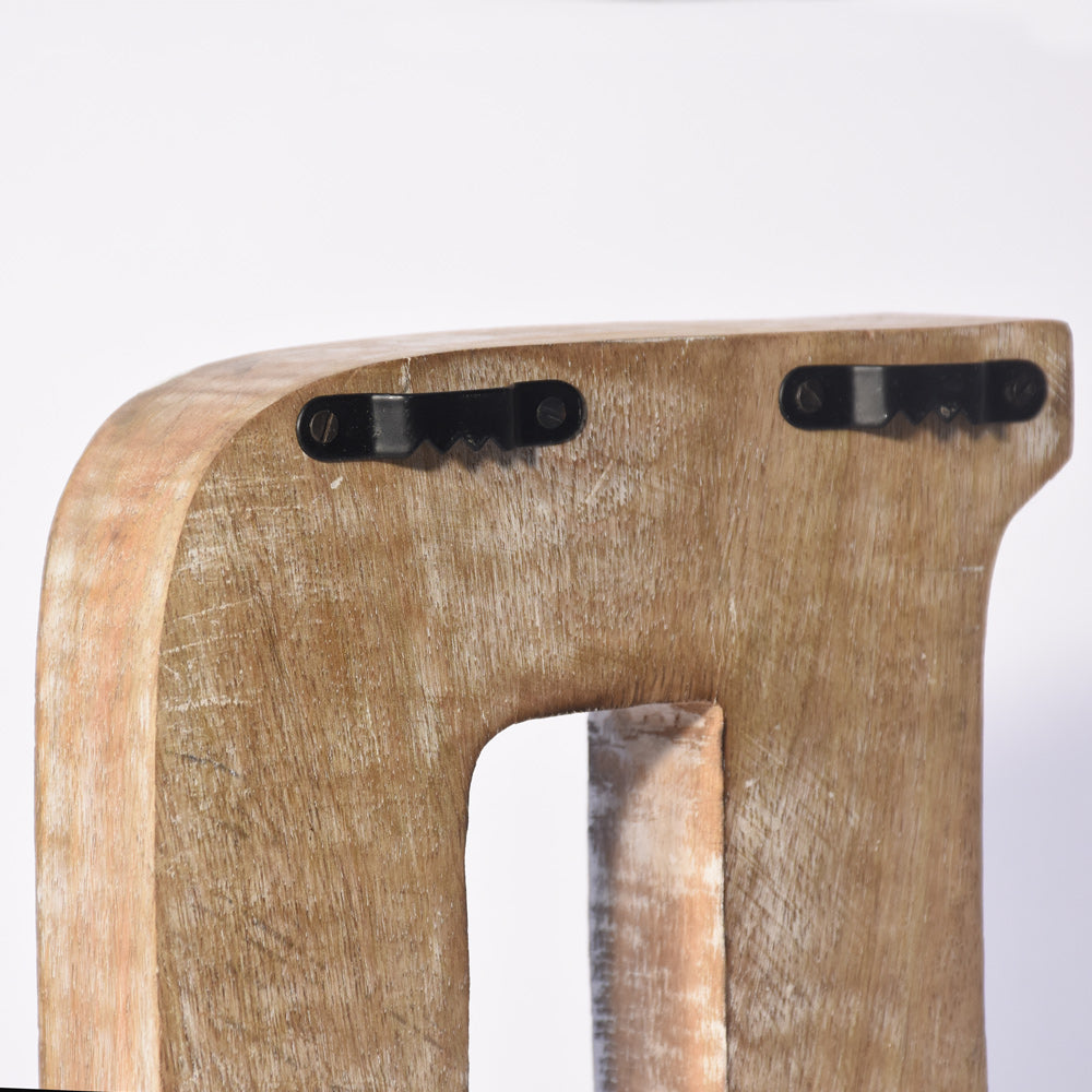 Bohemian Teardrop-Patterned Mango Wood Carved Letter & Number Block