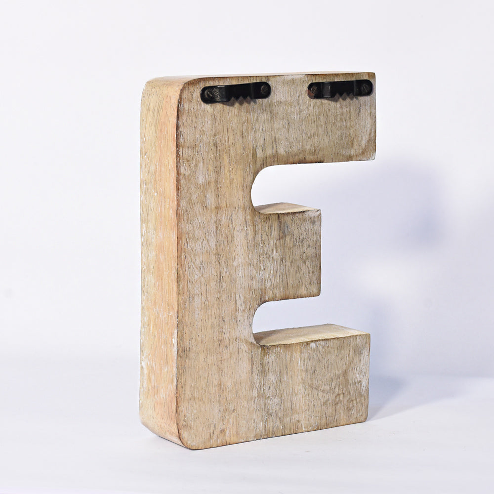 Bohemian Teardrop-Patterned Mango Wood Carved Letter & Number Block