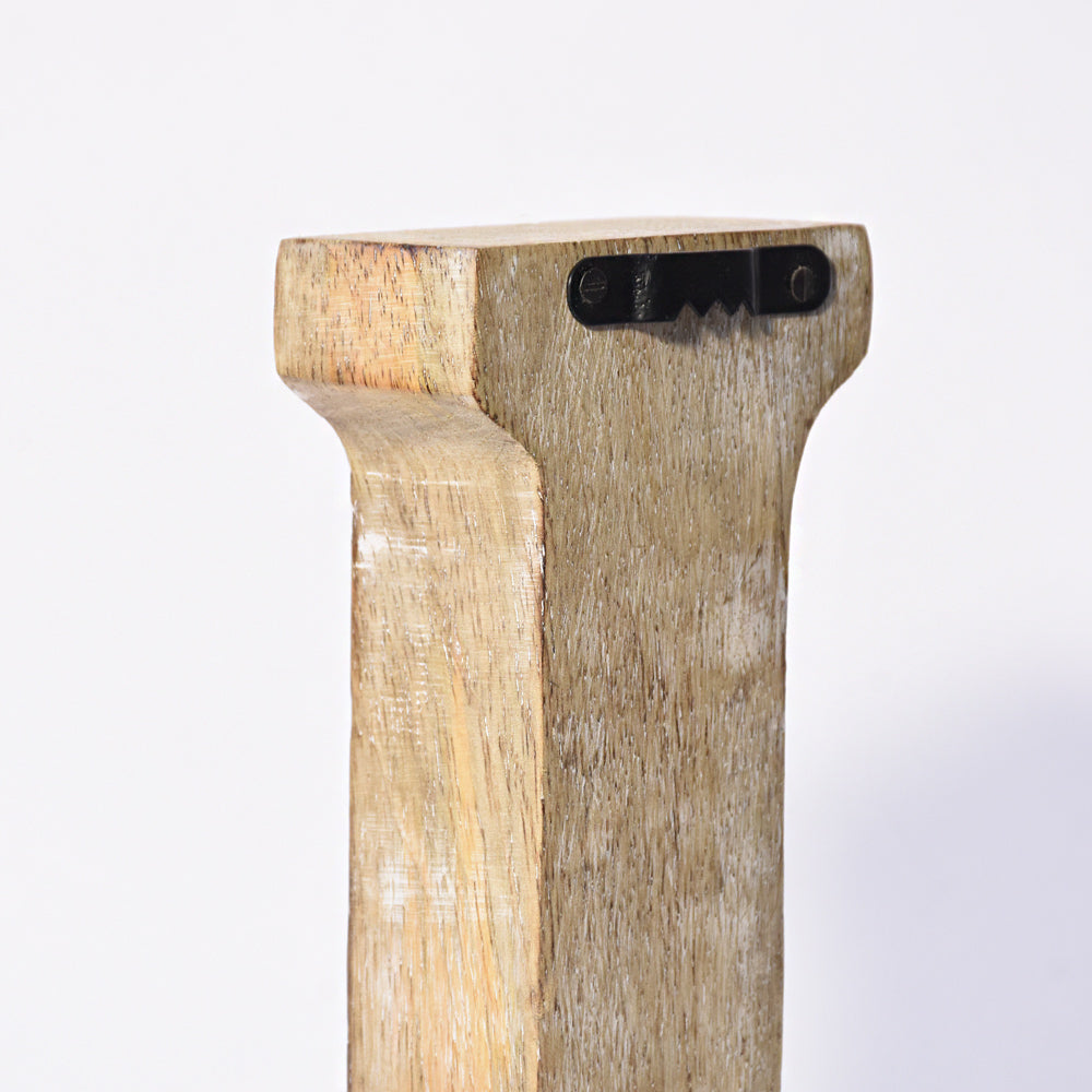 Bohemian Teardrop-Patterned Mango Wood Carved Letter & Number Block