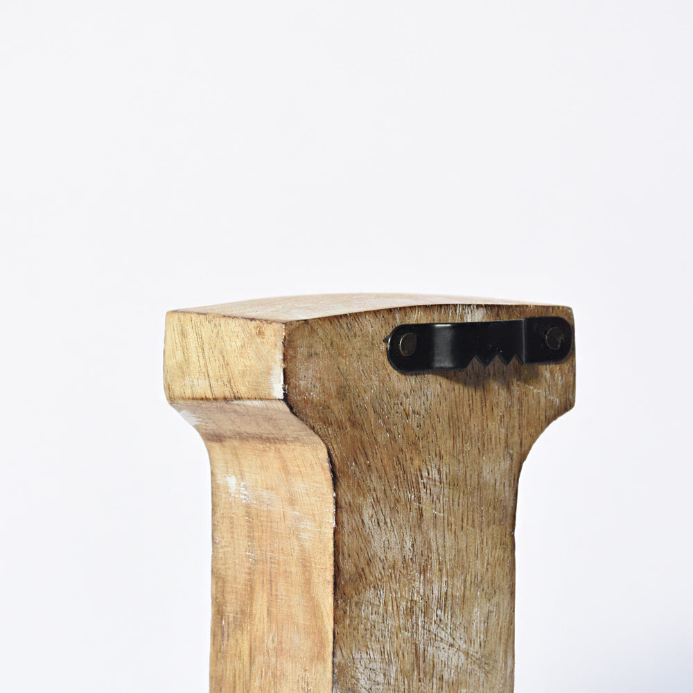 Bohemian Teardrop-Patterned Mango Wood Carved Letter & Number Block