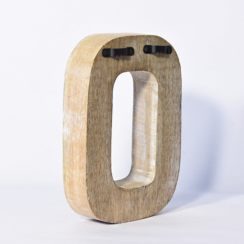 Bohemian Teardrop-Patterned Mango Wood Carved Letter & Number Block