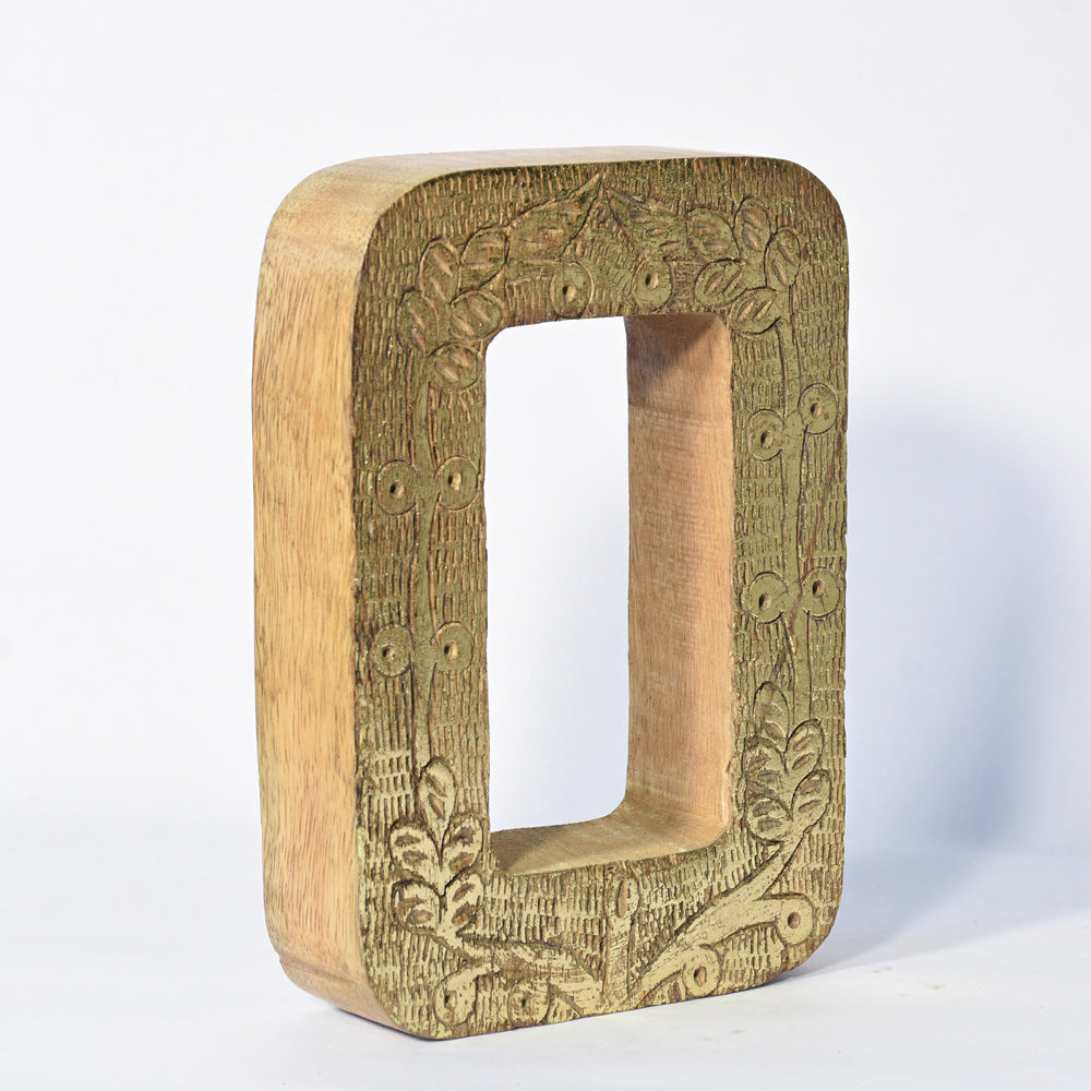 Vintage Ornate Carved Letter & Numbers Solid Wood