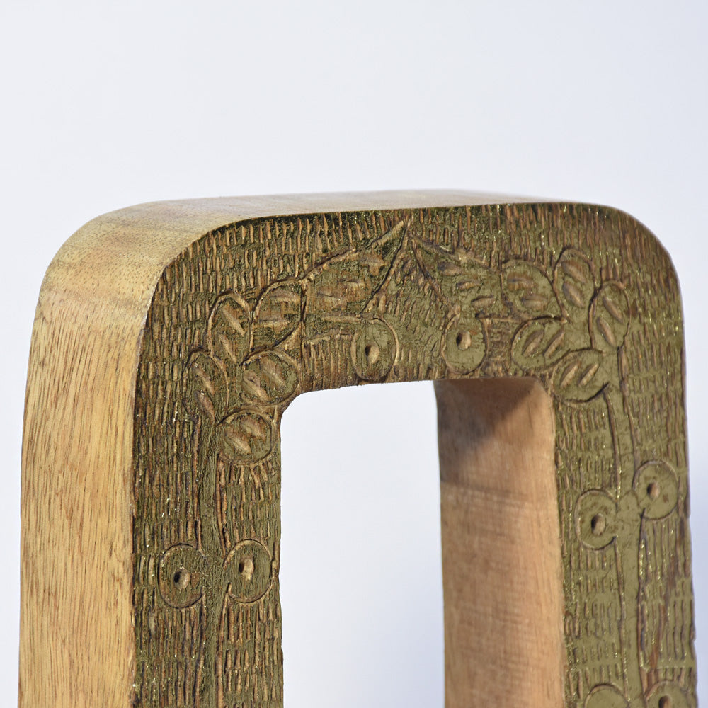 Vintage Ornate Carved Letter & Numbers Solid Wood