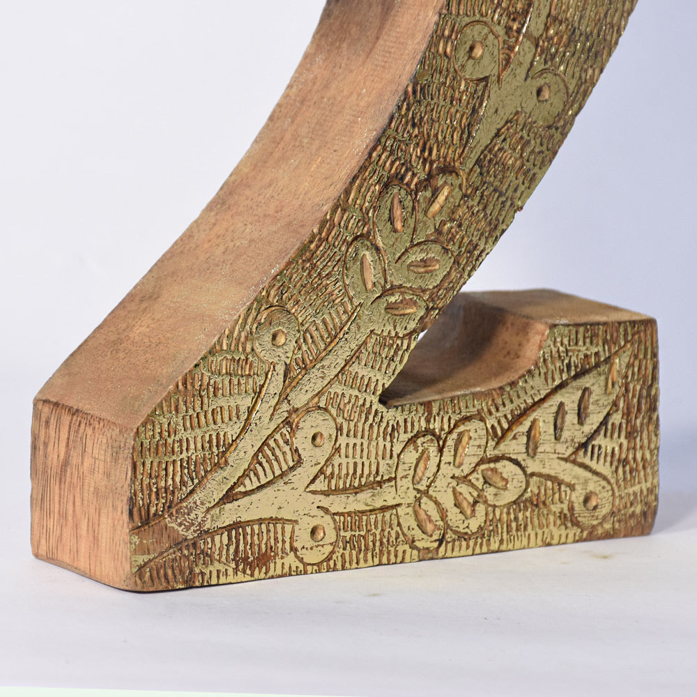 Vintage Ornate Carved Letter & Numbers Solid Wood