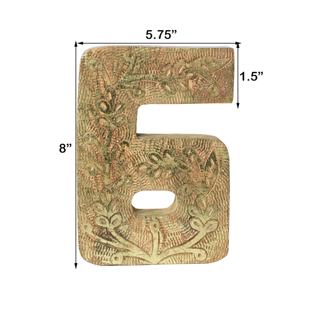 Vintage Ornate Carved Letter & Numbers Solid Wood