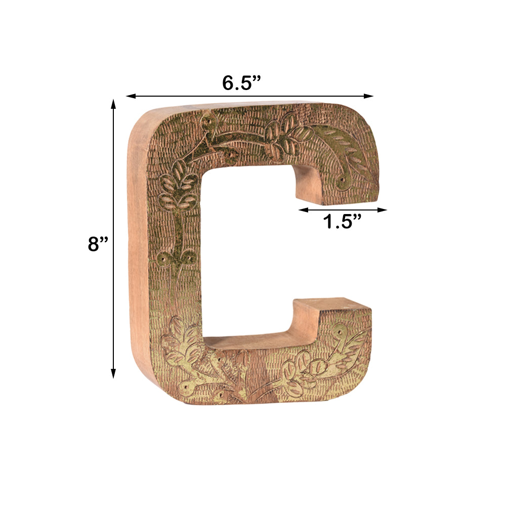 Vintage Ornate Carved Letter & Numbers Solid Wood