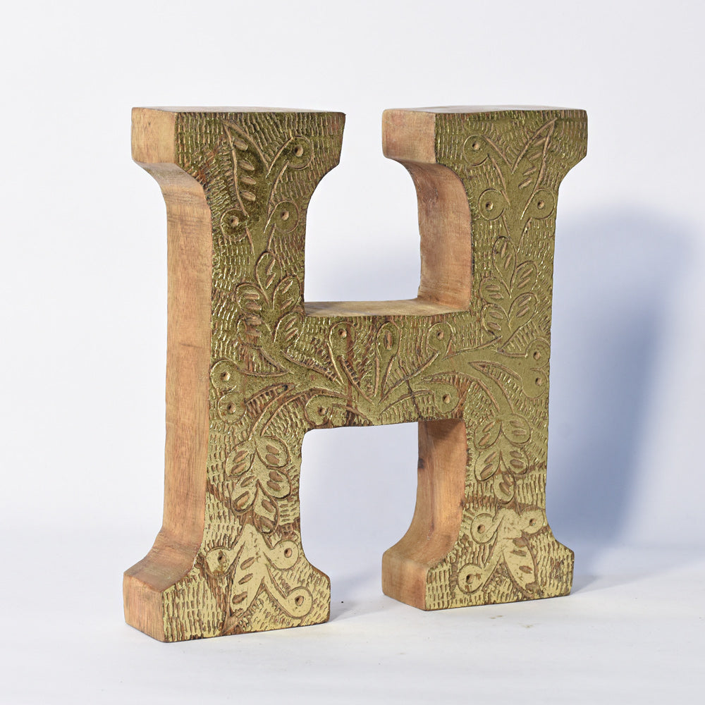 Vintage Ornate Carved Letter & Numbers Solid Wood