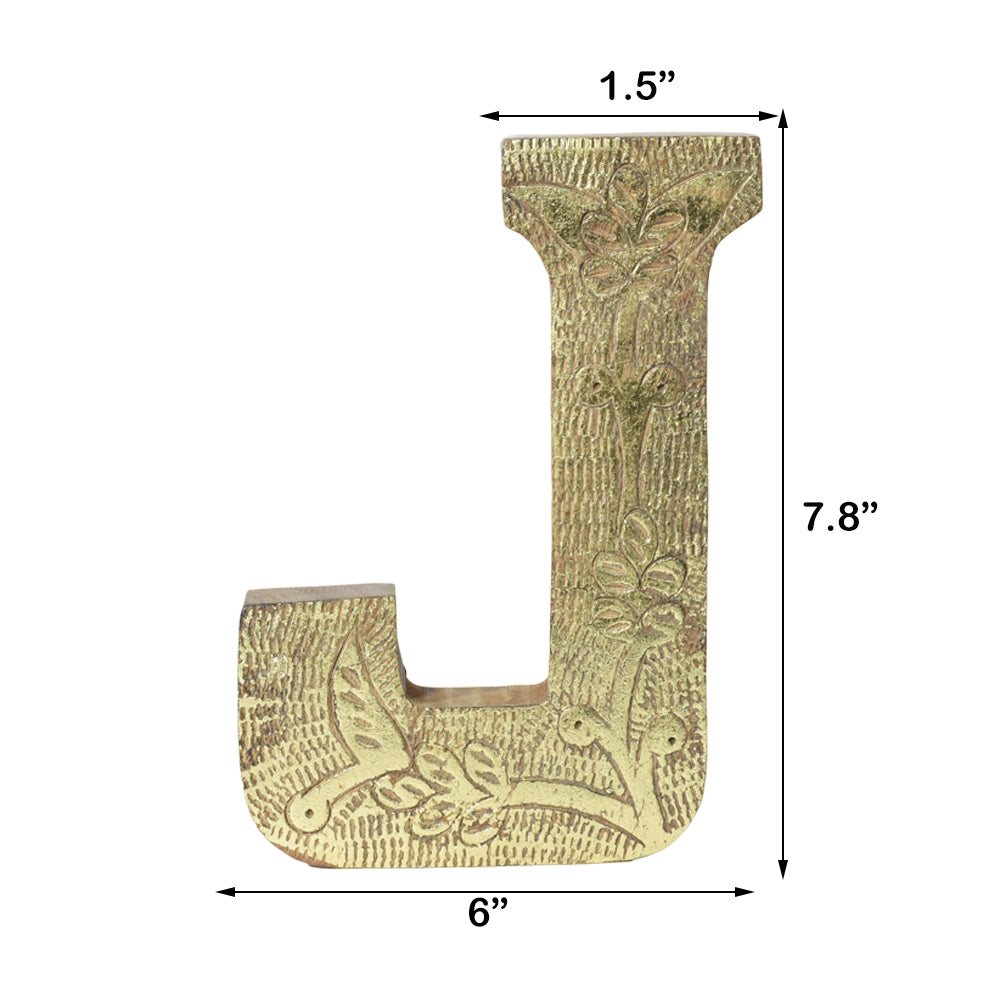 Vintage Ornate Carved Letter & Numbers Solid Wood