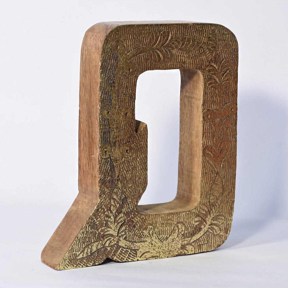 Vintage Ornate Carved Letter & Numbers Solid Wood