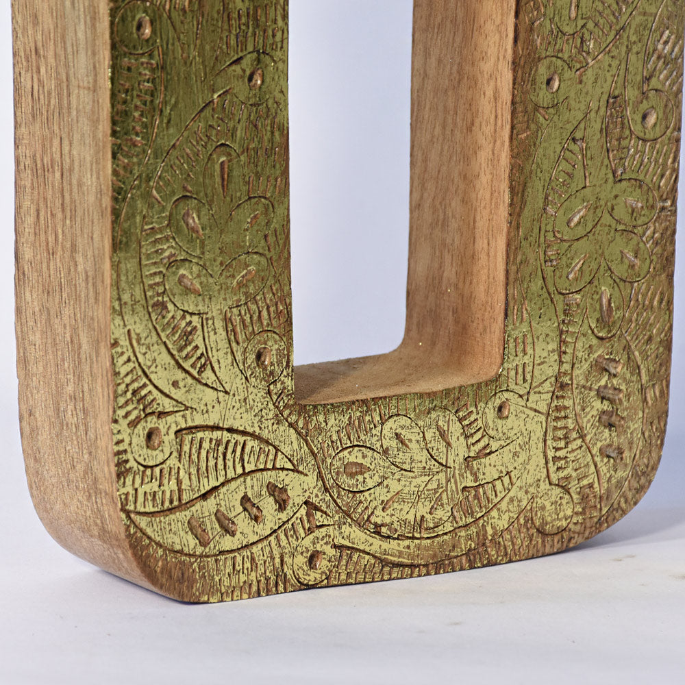 Vintage Ornate Carved Letter & Numbers Solid Wood
