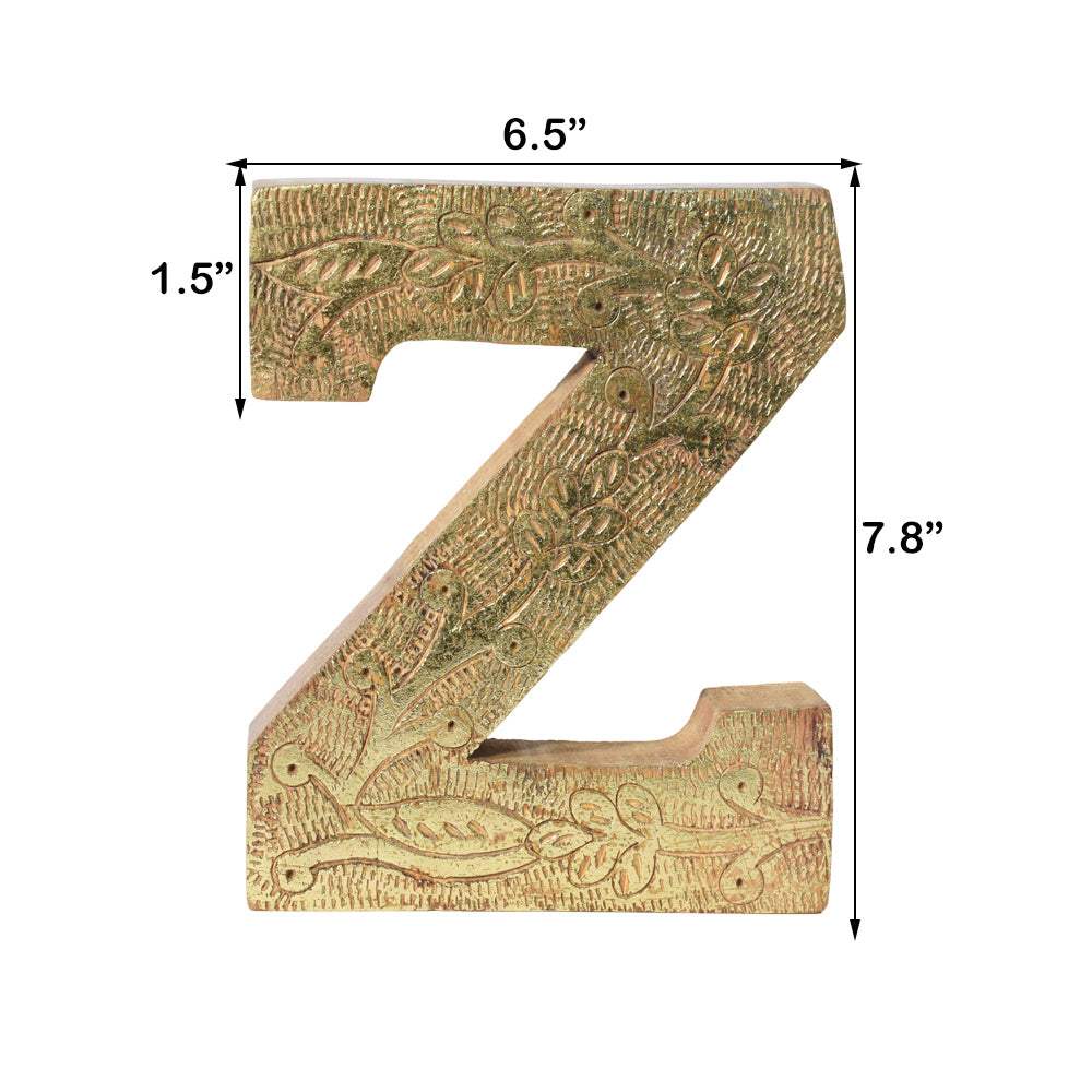 Vintage Ornate Carved Letter & Numbers Solid Wood