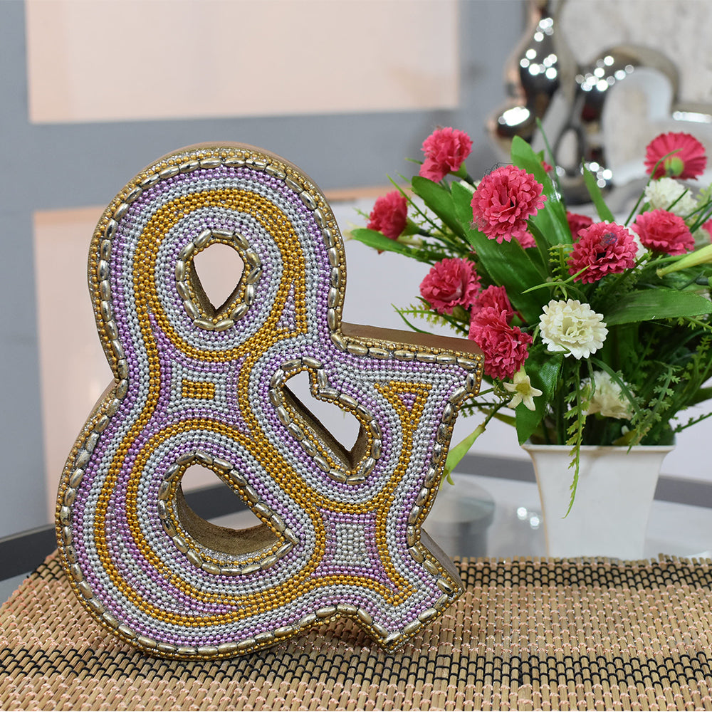 Zari Embellished Mango Wood Letter Blocks