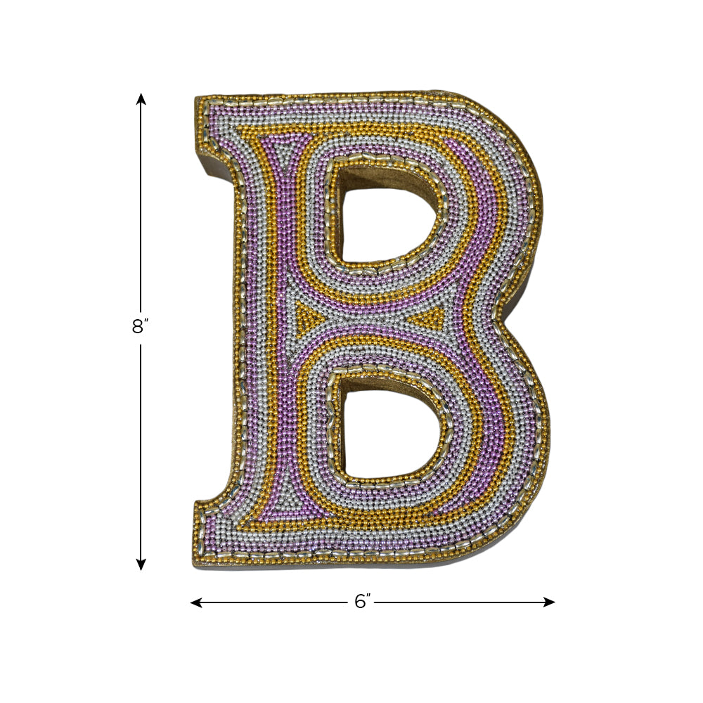 Zari Embellished Mango Wood Letter Blocks