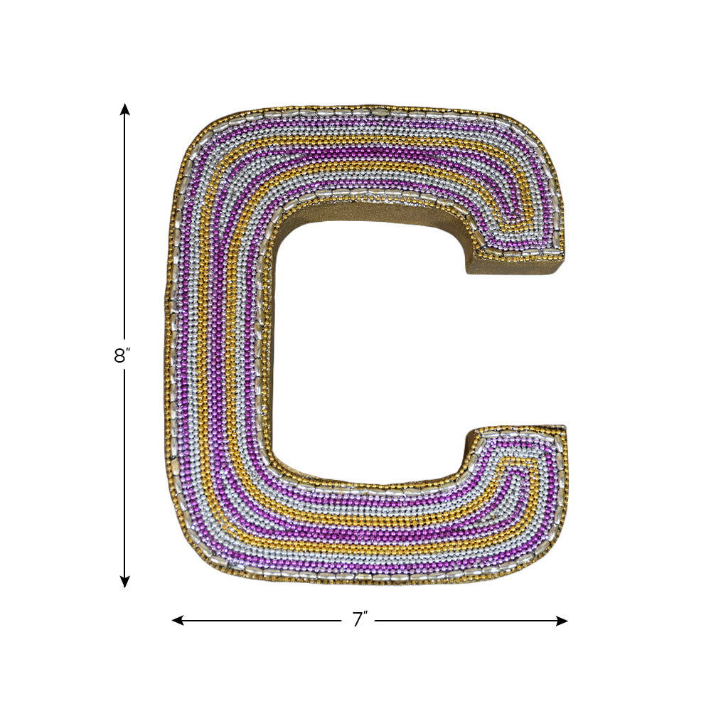 Zari Embellished Mango Wood Letter Blocks