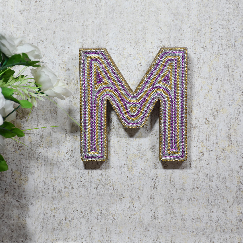 Zari Embellished Mango Wood Letter Blocks