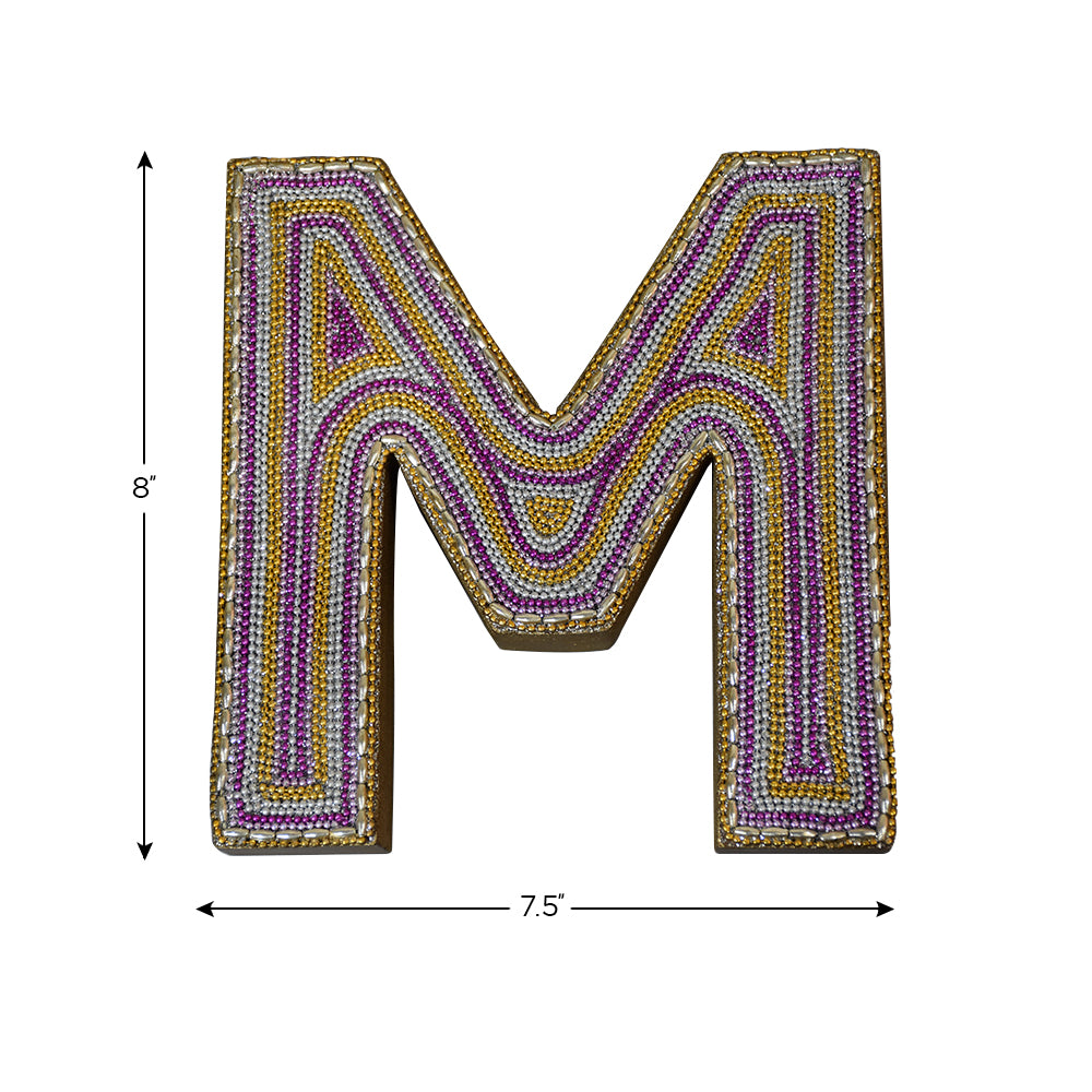 Zari Embellished Mango Wood Letter Blocks
