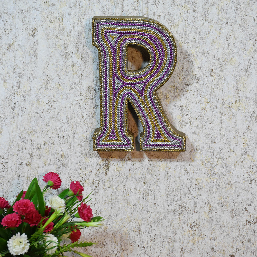 Zari Embellished Mango Wood Letter Blocks