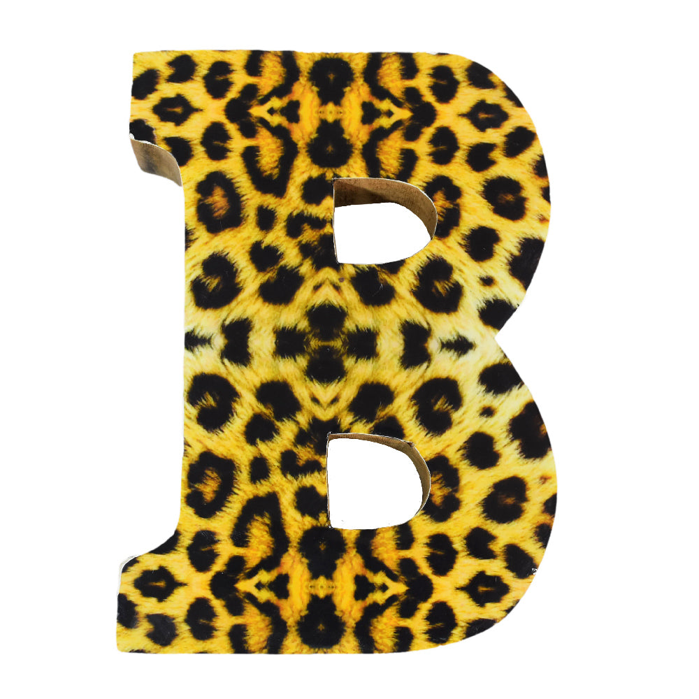 Wild Cheetah Print Mango Wood Letter Block