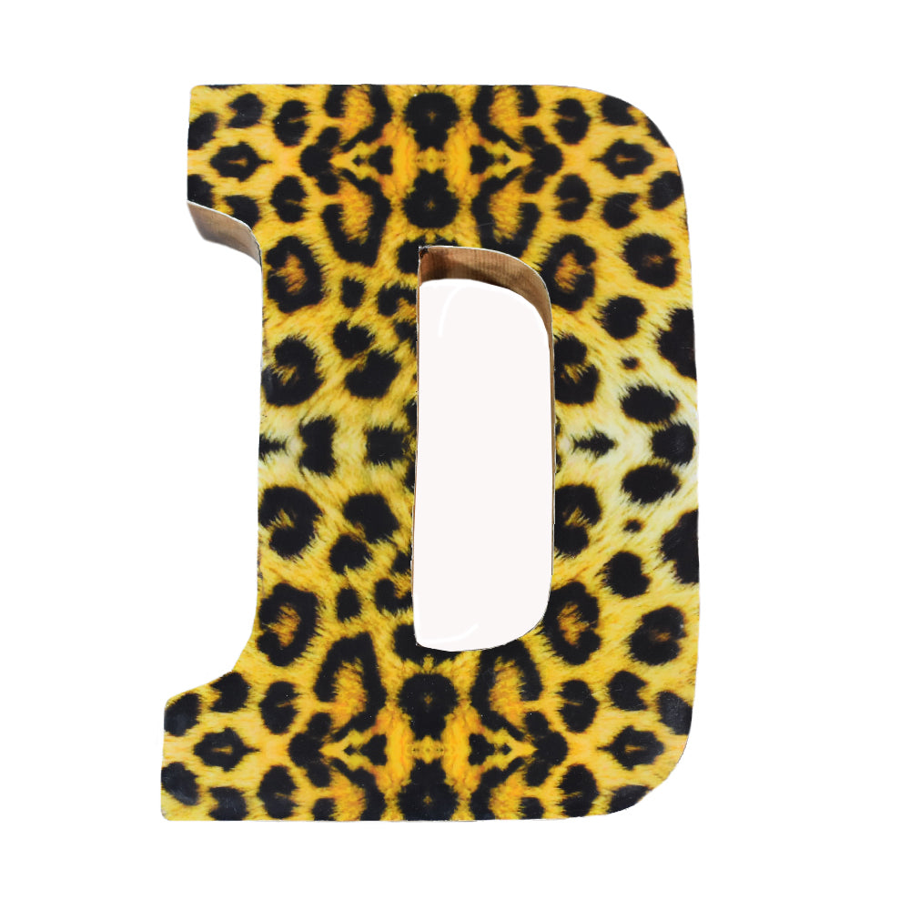 Wild Cheetah Print Mango Wood Letter Block