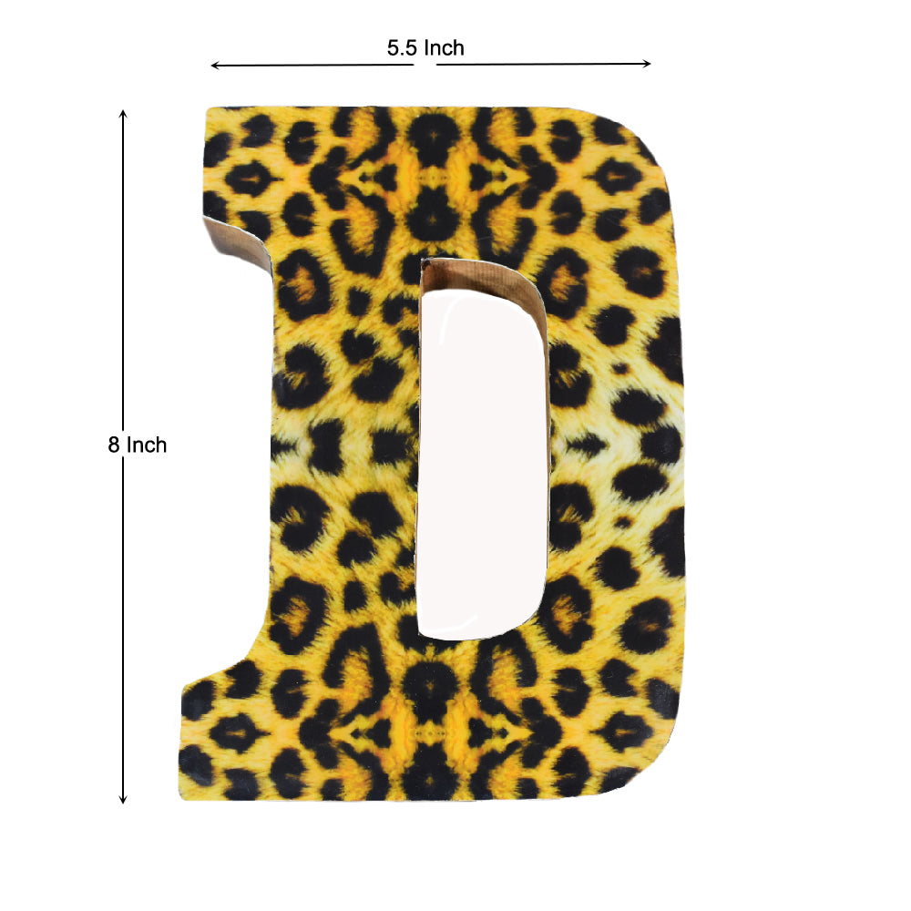 Wild Cheetah Print Mango Wood Letter Block