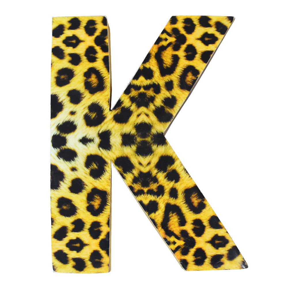 Wild Cheetah Print Mango Wood Letter Block