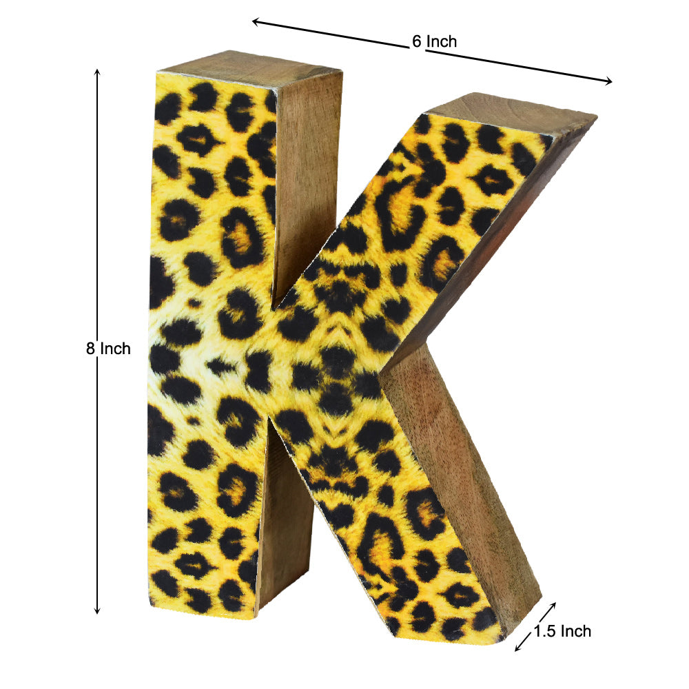 Wild Cheetah Print Mango Wood Letter Block